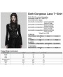 Punk Rave Black Sexy Gothic Gorgeous Velvet Lace Shirt for Women