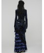Punk Rave Black and Blue Sexy Gothic Gorgeous Velvet Lace Shirt for Women