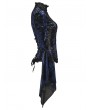 Punk Rave Black and Blue Sexy Gothic Gorgeous Velvet Lace Shirt for Women