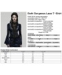 Punk Rave Black and Blue Sexy Gothic Gorgeous Velvet Lace Shirt for Women