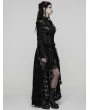 Punk Rave Black Gothic Spider Web Mesh Lace High-Low Skirt