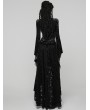 Punk Rave Black Gothic Spider Web Mesh Lace High-Low Skirt