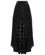 Punk Rave Black Gothic Spider Web Mesh Lace High-Low Skirt
