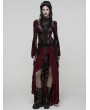 Punk Rave Red and Black Sexy Gothic Gorgeous Velvet Lace Shirt for Women