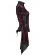 Punk Rave Red and Black Sexy Gothic Gorgeous Velvet Lace Shirt for Women