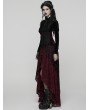 Punk Rave Red and Black Gothic Spider Web Mesh Lace High-Low Skirt