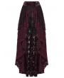 Punk Rave Red and Black Gothic Spider Web Mesh Lace High-Low Skirt