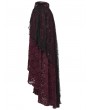 Punk Rave Red and Black Gothic Spider Web Mesh Lace High-Low Skirt
