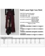 Punk Rave Red and Black Gothic Spider Web Mesh Lace High-Low Skirt