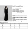 Punk Rave Black Gothic Hooded Ruched Velvet Long Dress