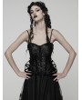 Punk Rave Black Gothic Rose Jacquard Corset Top for Women