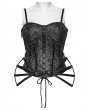 Punk Rave Black Gothic Rose Jacquard Corset Top for Women