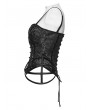 Punk Rave Black Gothic Rose Jacquard Corset Top for Women
