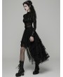 Punk Rave Black Gothic Layered Mesh Irregular High-Low Skirt