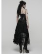 Punk Rave Black Gothic Layered Mesh Irregular High-Low Skirt