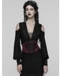 Punk Rave Red and Black Gothic Gorgeous Embossed Leather Waistband