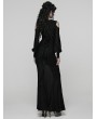 Punk Rave Black Elegant Gothic Sheer Mesh Plunging V-Neck Maxi Dress