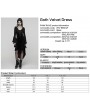 Punk Rave Black Gothic Velvet Ruffled Long Sleeve High-Low Dress