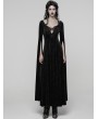 Punk Rave Black Sexy Gothic Historical Inspired Rose Velvet Long Dress