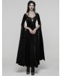 Punk Rave Black Sexy Gothic Historical Inspired Rose Velvet Long Dress