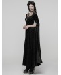 Punk Rave Black Sexy Gothic Historical Inspired Rose Velvet Long Dress