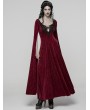 Punk Rave Red Sexy Gothic Historical Inspired Rose Velvet Long Dress