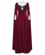 Punk Rave Red Sexy Gothic Historical Inspired Rose Velvet Long Dress
