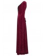 Punk Rave Red Sexy Gothic Historical Inspired Rose Velvet Long Dress