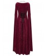 Punk Rave Red Sexy Gothic Historical Inspired Rose Velvet Long Dress