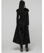 Punk Rave Black Retro Gothic Plush Trim Jacquard Long Winter Coat for Women