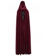 Punk Rave Red Gothic Embroidered Velvet Hooded Long Cloak for Women