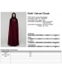 Punk Rave Red Gothic Embroidered Velvet Hooded Long Cloak for Women