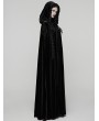 Punk Rave Black Gothic Embroidered Velvet Hooded Long Cloak for Women
