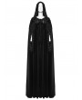 Punk Rave Black Gothic Embroidered Velvet Hooded Long Cloak for Women