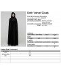 Punk Rave Black Gothic Embroidered Velvet Hooded Long Cloak for Women
