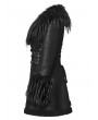 Punk Rave Black Gothic Plush Collar Warm Winter Jacquard Coat for Women