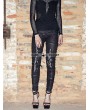 Devil Fashion Black Knitting Hole Gothic Punk Legging for Women