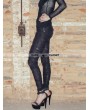 Devil Fashion Black Knitting Hole Gothic Punk Legging for Women