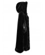 Punk Rave Black Gothic Mid-Length Hooded Fur Warm Winter Cloak for Women