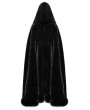 Punk Rave Black Gothic Mid-Length Hooded Fur Warm Winter Cloak for Women