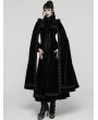 Punk Rave Black Retro Gothic Plush Velvet Long Cloak Coat for Women