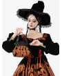 Dark in love Brown and Black Gothic Halloween Bat Pumpkin Handbag