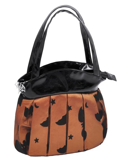 Dark in love Brown and Black Gothic Halloween Bat Pumpkin Handbag
