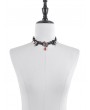 Dark in love Black and Red Retro Gothic Crystal Pendant Lace Choker