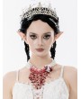 Dark in love White Gothic Layered Blood Red Pearl Floral Necklace