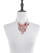 Dark in love White Gothic Layered Blood Red Pearl Floral Necklace