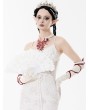 Dark in love White Gothic Rose Pearl Embellished Lace Fan
