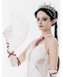 Dark in love White Gothic Rose Pearl Embellished Lace Fan