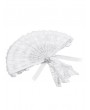 Dark in love White Gothic Rose Pearl Embellished Lace Fan