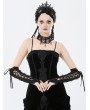 Dark in love Black Gothic Embroidered Lace Long Gloves